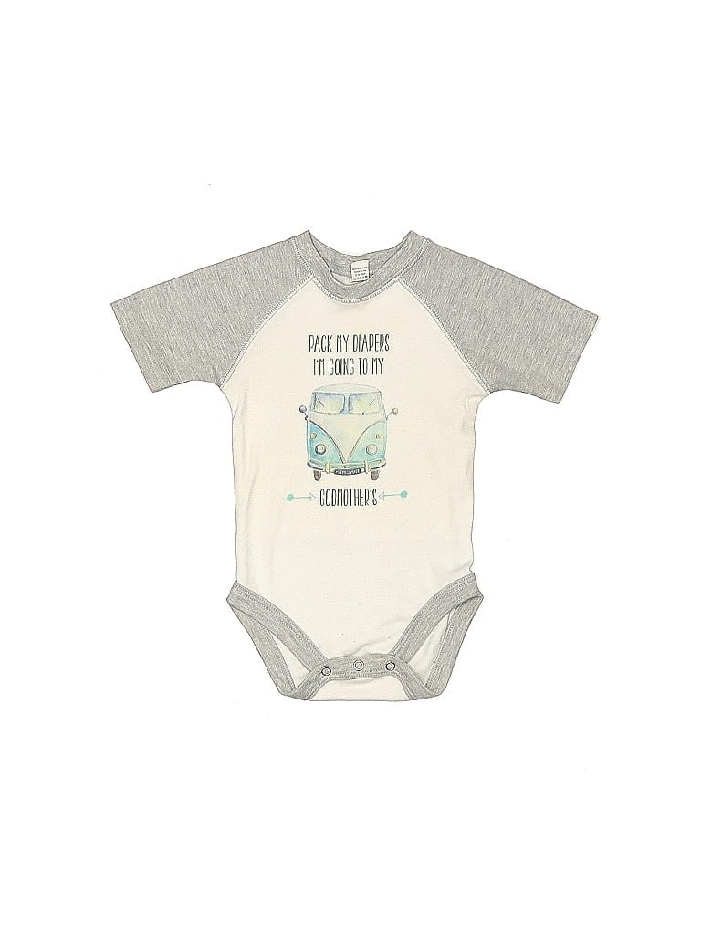 Pre-owned Assorted Brands Babies' Short Sleeve Onesie In White