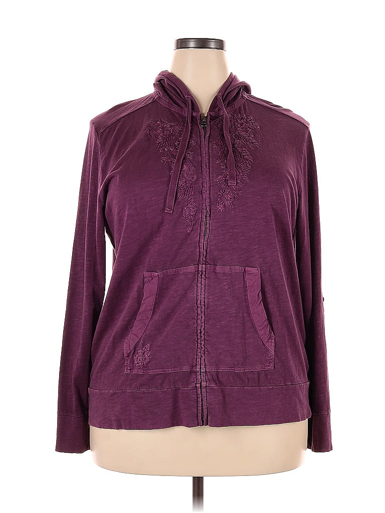 Eddie Bauer 100% Cotton Purple Zip Up Hoodie Size 2X (Plus) - photo 1