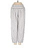 Hei Hei 100% Linen Jacquard Marled Chevron-herringbone Stripes Silver Linen Pants Size XS - photo 1