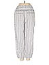 Hei Hei 100% Linen Jacquard Marled Chevron-herringbone Stripes Silver Linen Pants Size XS - photo 2