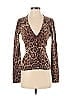 Neiman Marcus 100% Cashmere Animal Print Leopard Print Brown Cardigan Size S - photo 1