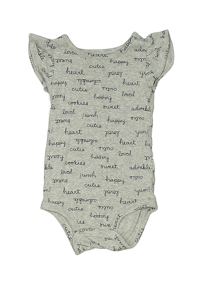 Pre-owned Carter's Babies' Short Sleeve Onesie In Gray