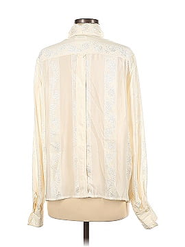 Chanel Vintage Embroidered Button Down With Tie Silk Top (view 2)