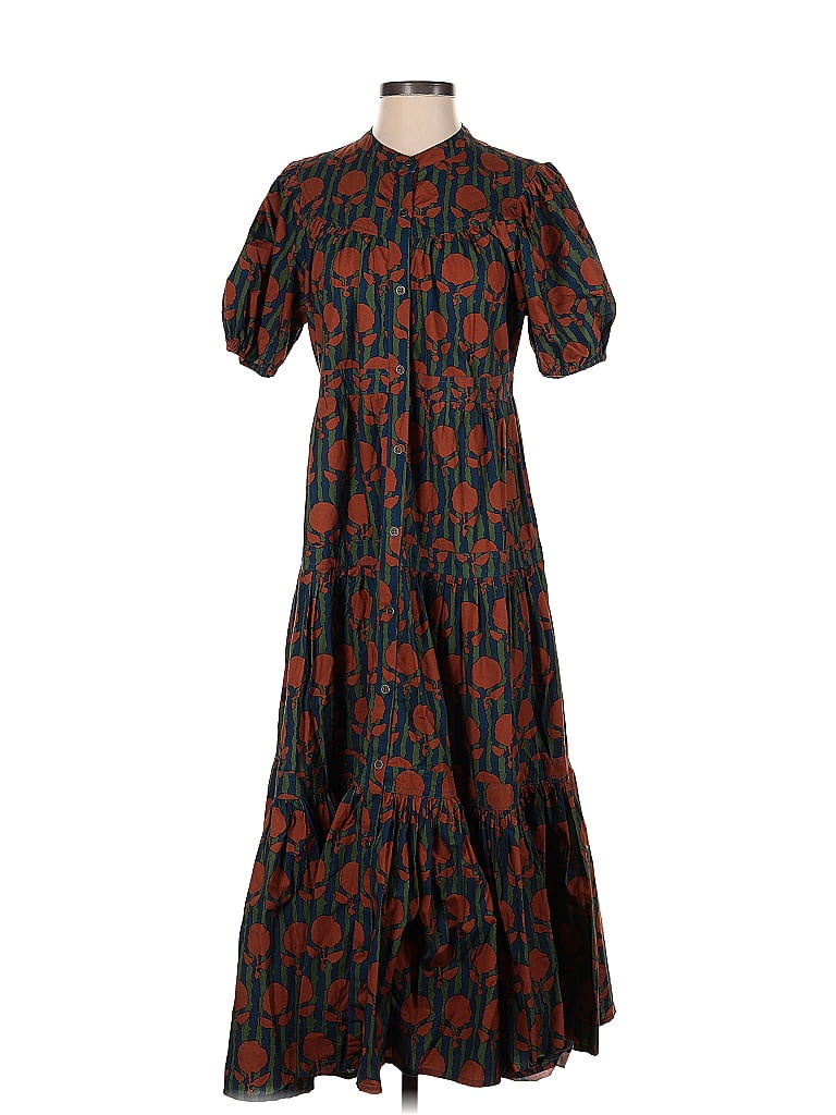 Oliphant 100% Cotton Paisley Brown Casual Dress Size S - photo 1