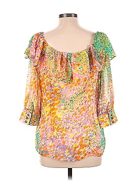 Milly 3/4 Sleeve Silk Top (view 2)