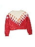 Treasure & Bond 100% Cotton Acid Wash Print Batik Graphic Ombre Tie-dye Red Pullover Sweater Size 14 - 16 - photo 1