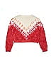 Treasure & Bond 100% Cotton Acid Wash Print Batik Graphic Ombre Tie-dye Red Pullover Sweater Size 14 - 16 - photo 2