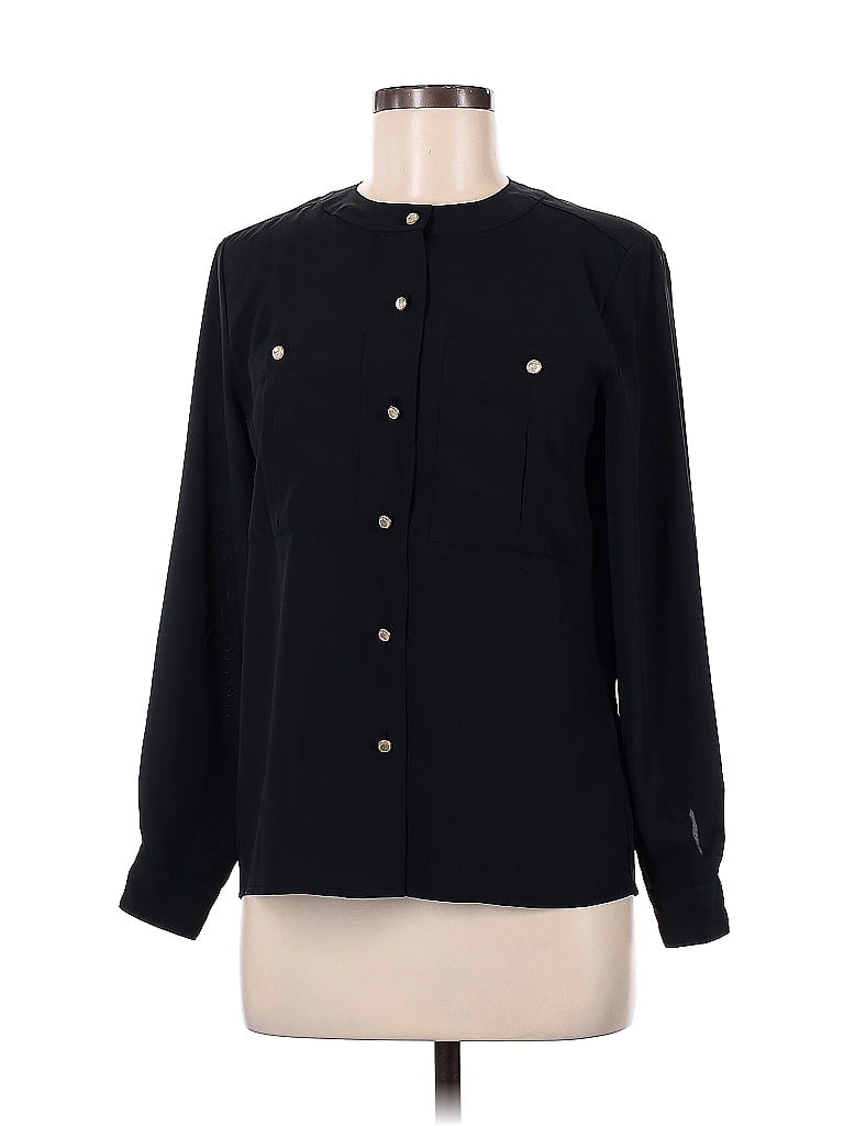 Christie & Jill 100% Polyester Black Long Sleeve Blouse Size 6 (petite) - photo 1