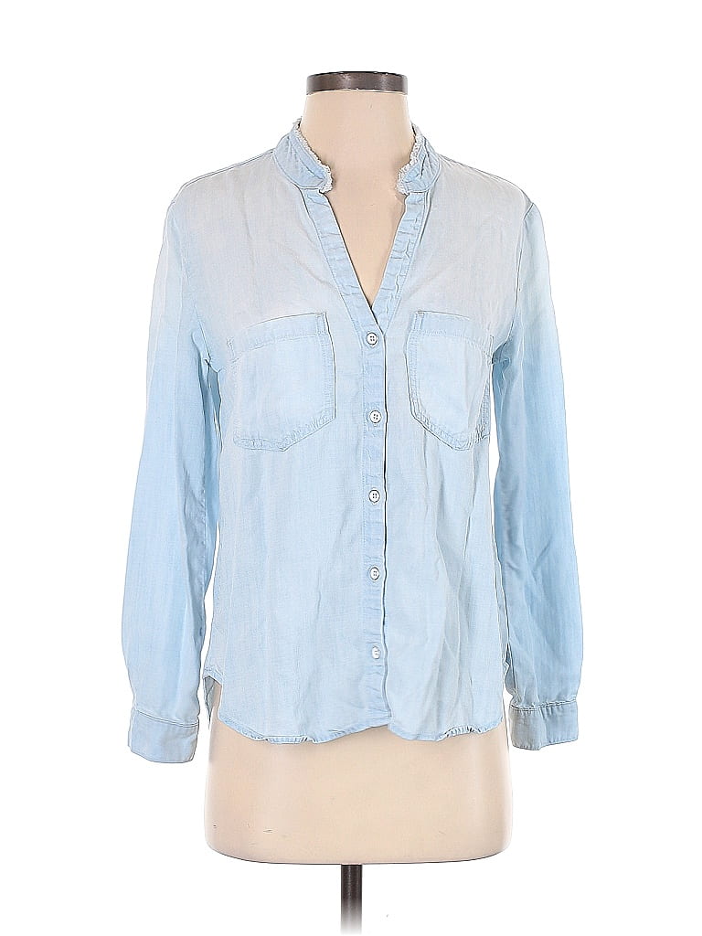 Cloth & Stone 100% Tencel Blue Long Sleeve Button-Down Shirt Size XS - photo 1