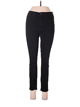 Madewell 9" Mid-Rise Skinny Crop Jeans in ISKO Stay Black&trade;: Raw-Hem Edition (view 1)