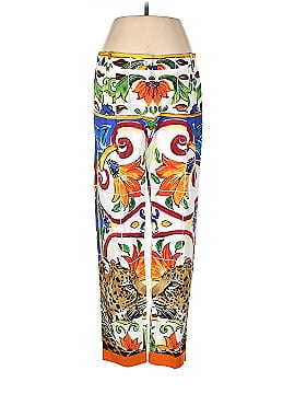 Dolce & Gabbana Pants White Majolica Print Tapered Mid Waist Pants (view 1)