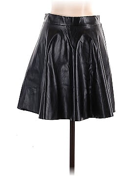 Camellia Faux Leather Skirt (view 2)