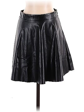 Camellia Faux Leather Skirt (view 1)