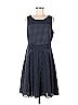 The Limited Outlet Polka Dots Blue Casual Dress Size 10 - photo 1