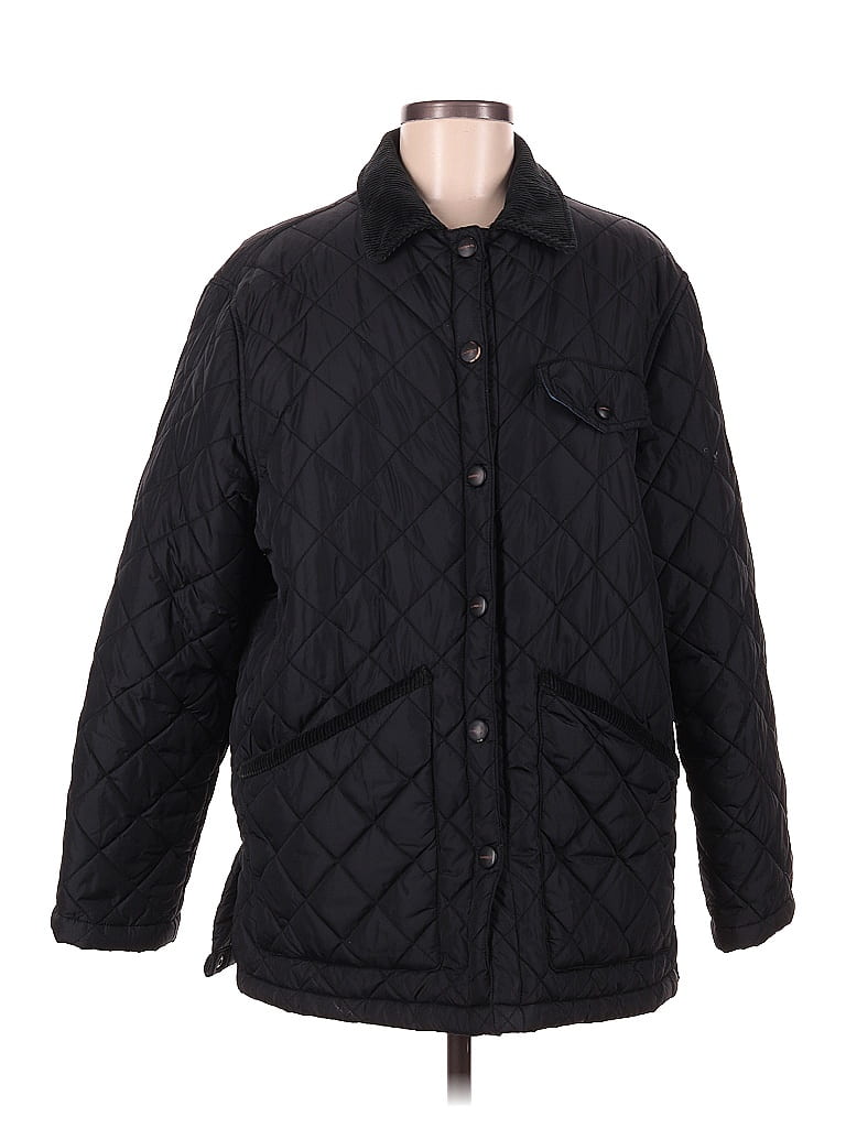 Lauren by Ralph Lauren 100% Nylon Argyle Grid Black Jacket Size M - photo 1