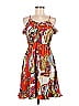 Fire Los Angeles 100% Polyester Paisley Baroque Print Aztec Or Tribal Print Orange Casual Dress Size M - photo 1