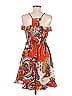 Fire Los Angeles 100% Polyester Paisley Baroque Print Aztec Or Tribal Print Orange Casual Dress Size M - photo 2