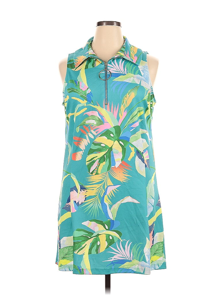 Boston Proper Tropical Teal Casual Dress Size XL - photo 1