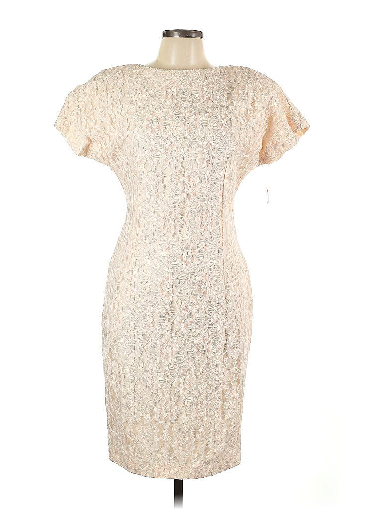 Datiani Jacquard Damask Brocade Ivory Cocktail Dress Size 10 - photo 1