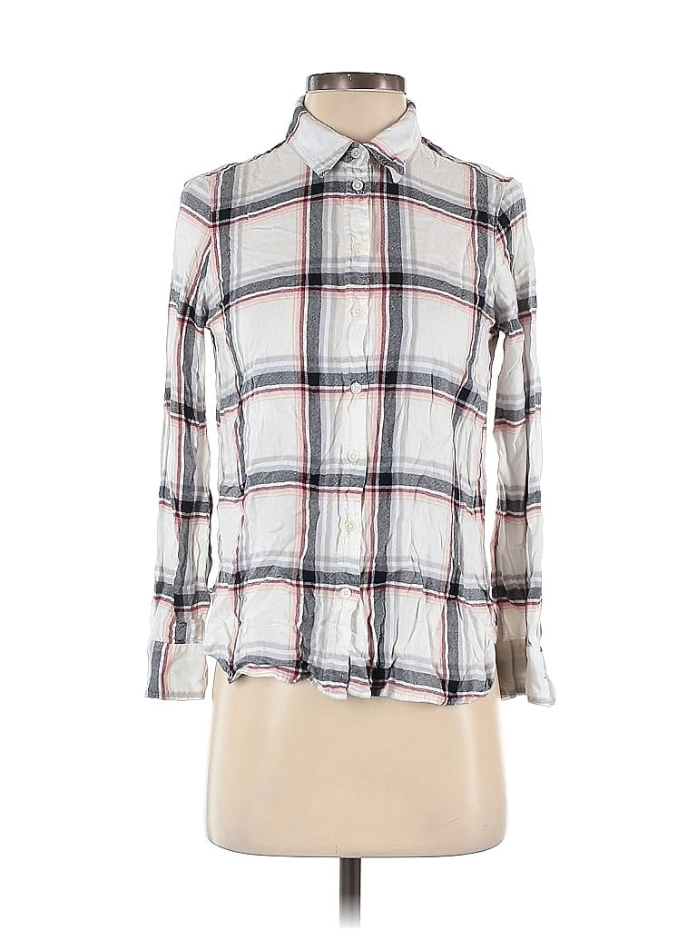 Pre-owned Banana Republic Long Sleeve Blouse In White