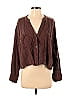 Day + Moon 100% Cotton Brown Long Sleeve Blouse Size S - photo 1