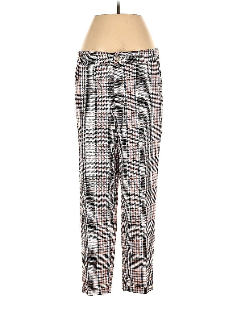 Anthropologie Houndstooth Argyle Checkered-gingham Grid Plaid Tweed Gray Dress Pants Size 4 - photo 1