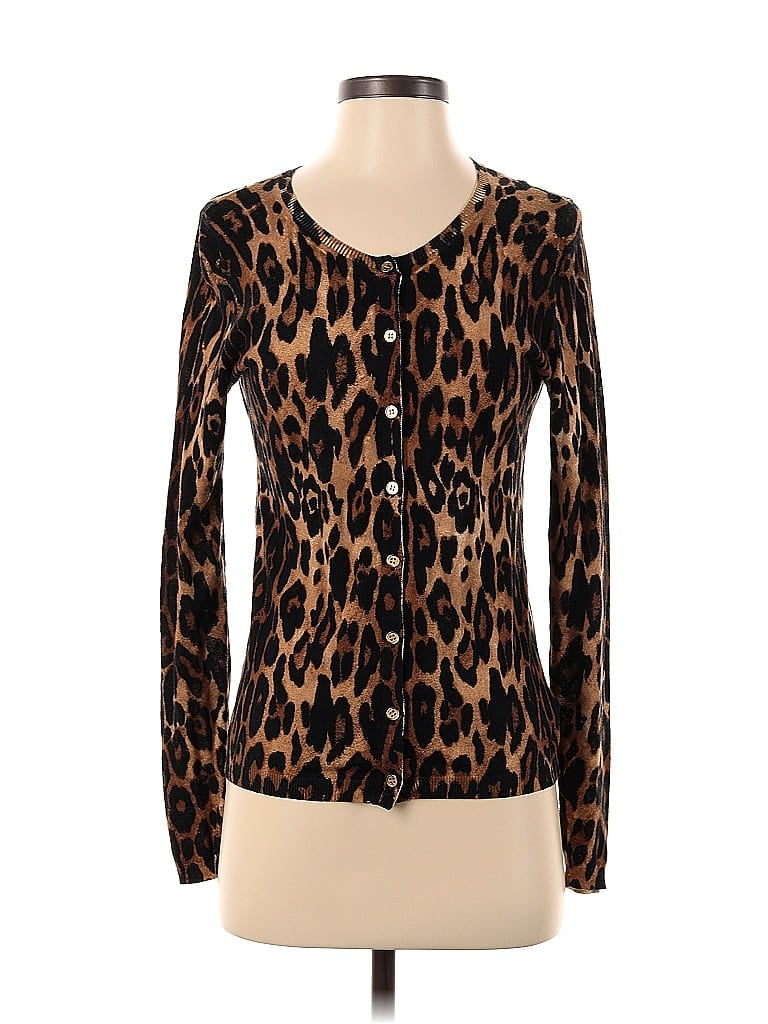 The Limited Animal Print Leopard Print Brown Cardigan Size S - photo 1