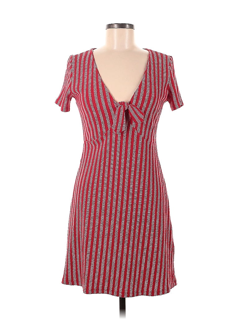 Zara Stripes Red Casual Dress Size M - photo 1