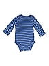 Carter's 100% Cotton Stripes Blue Long Sleeve Onesie Size 3 mo - photo 1
