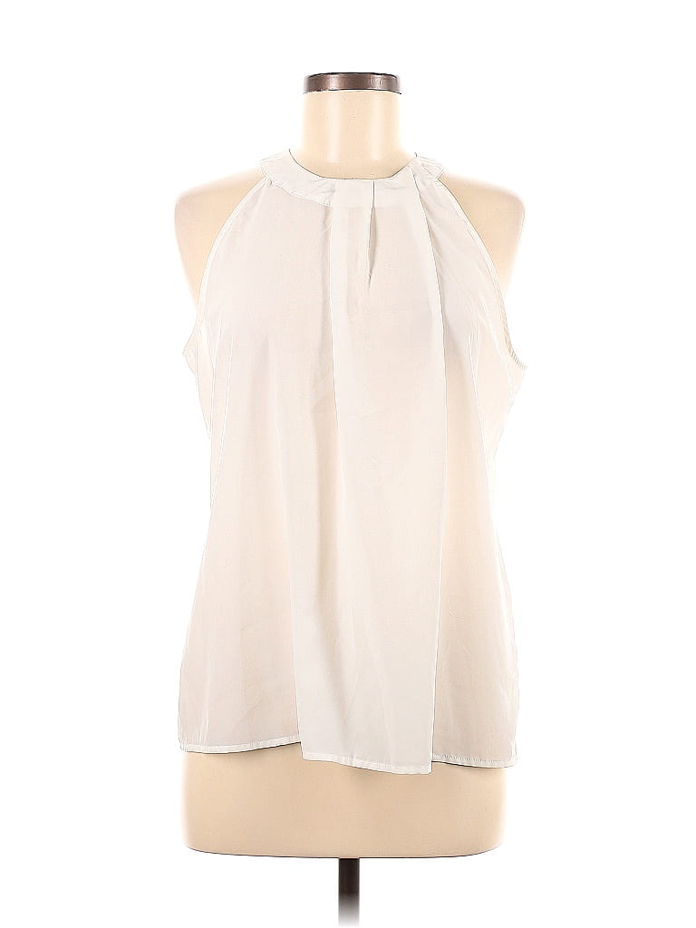 Eva Mendes by New York & Company 100% Polyester Ivory Sleeveless Blouse Size M - photo 1