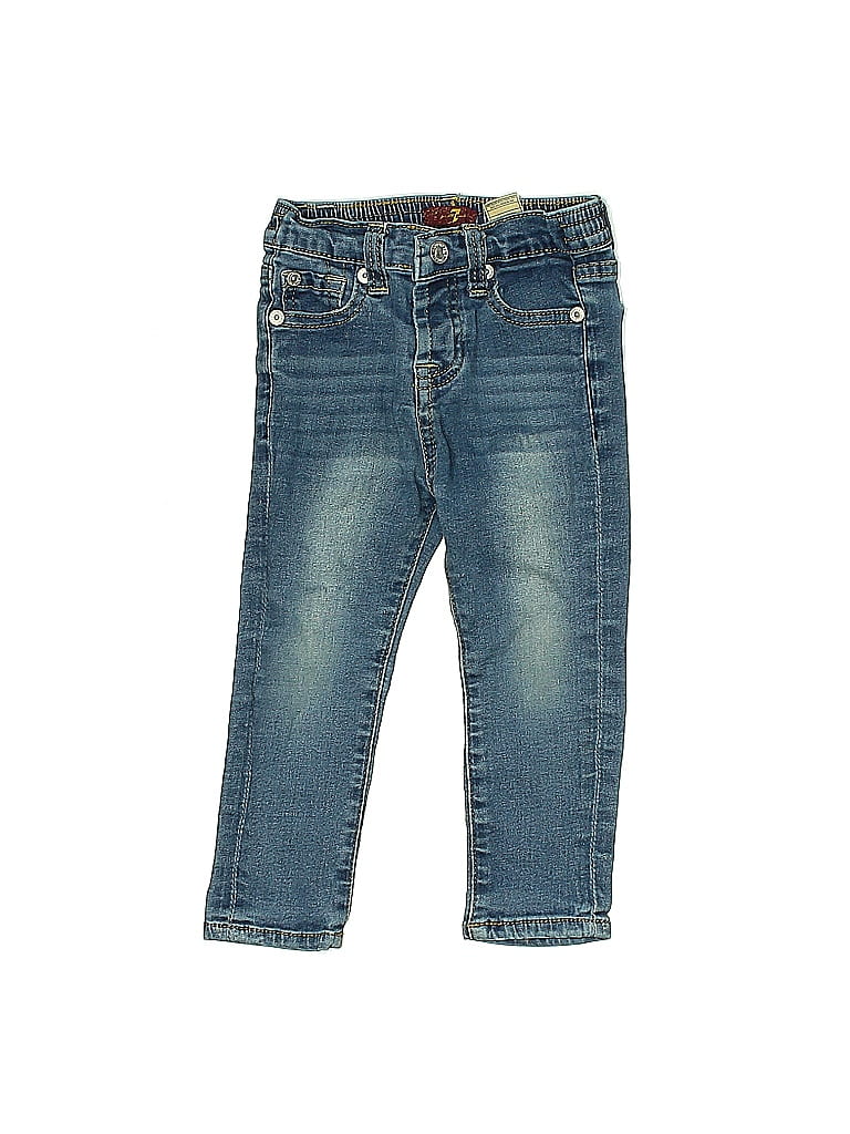7 For All Mankind Solid Blue Jeans Size 24 mo - photo 1