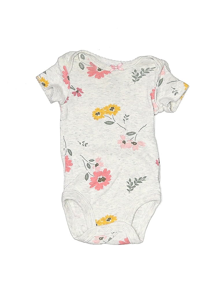 Click to view more detailed imagery on our partner's website Pre-owned Child Of Mine By Carter's Babies' Short Sleeve Onesie In Gray