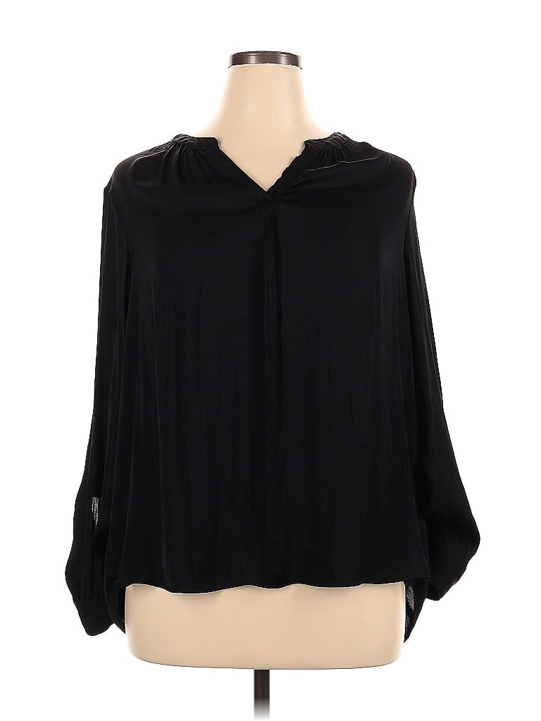 Simply Vera Vera Wang 100% Polyester Black Long Sleeve Blouse Size XL - photo 1