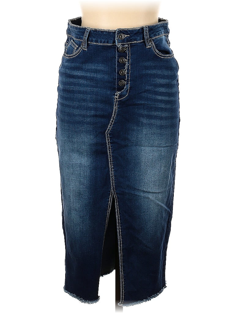 Suzanne Betro Blue Denim Skirt Size 10 - photo 1