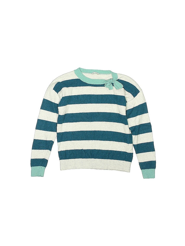 Il Gufo Stripes Teal Pullover Sweater Size 8 - photo 1