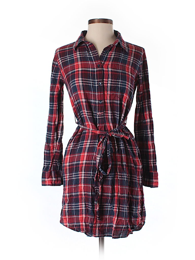 Gap 100% Cotton Plaid Red Casual Dress Size S (Petite) - 70% off | thredUP