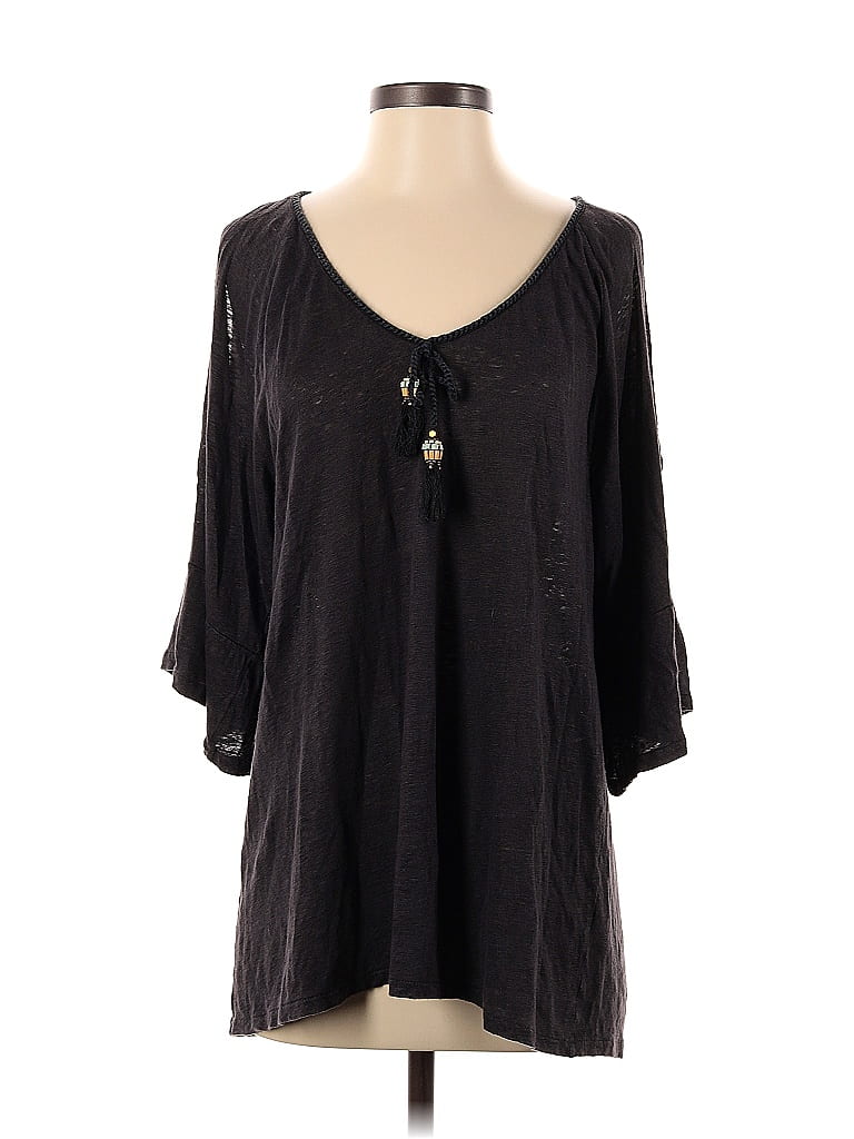 CALYPSO ST. BARTH Linen Blend Long Sleeve Button Front Maxi Shirt Dress