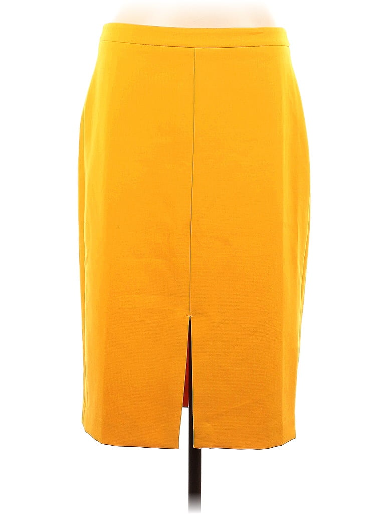 Ann Taylor Solid Yellow Casual Skirt Size 8 - photo 1