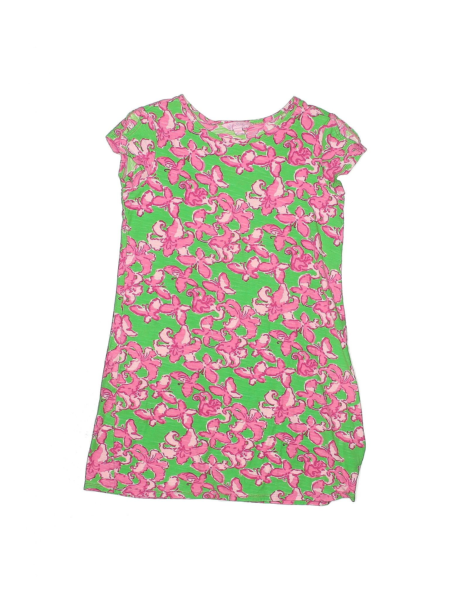 Lilly Pulitzer 100 Cotton Floral Motif Pink Dress Size 8 10 66