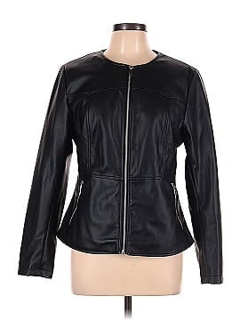 Black Tape_ Faux Leather Jacket (view 1)