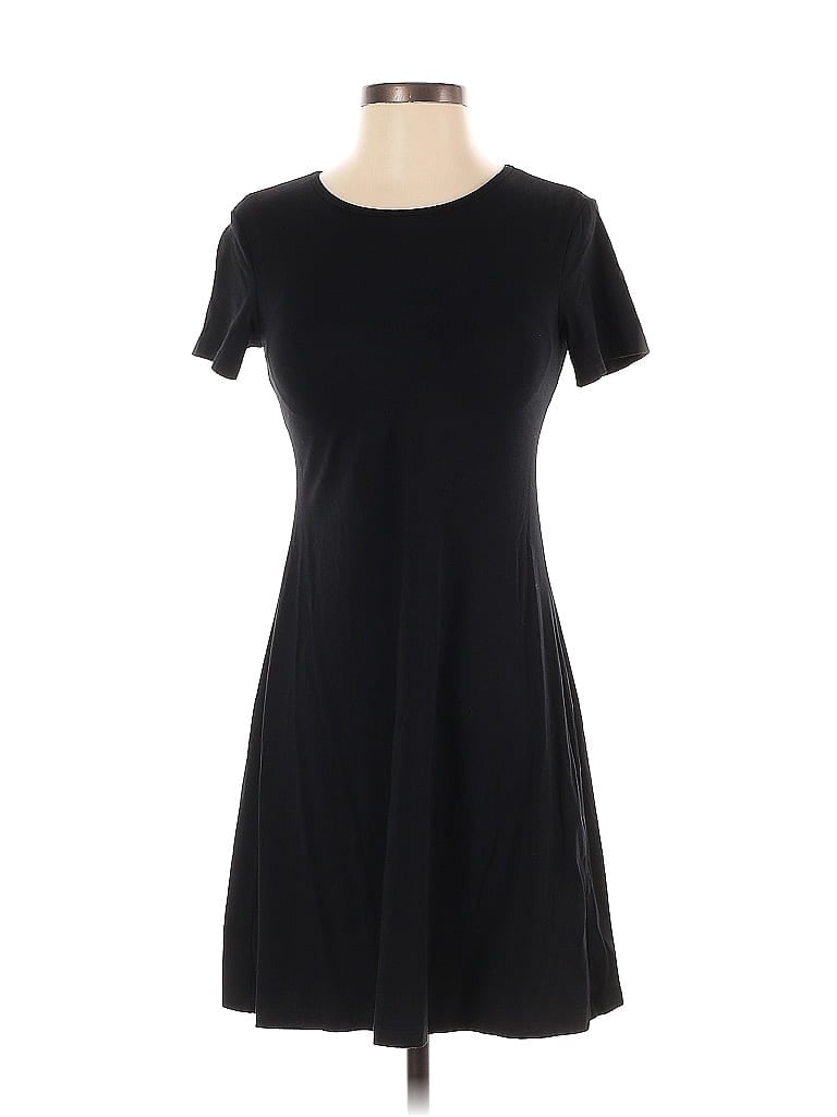 Uniqlo Solid Black Casual Dress Size XS - photo 1