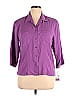 Notations 100% Silk Purple 3/4 Sleeve Silk Top Size XL - photo 1