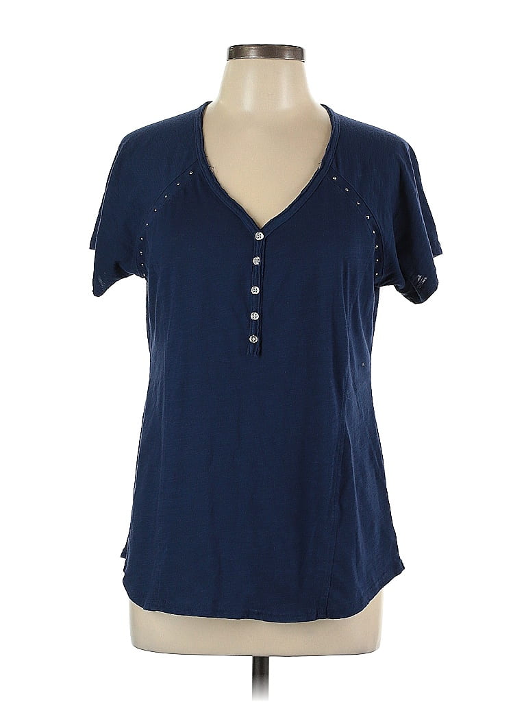 Style&Co Blue Short Sleeve Top Size XL - photo 1