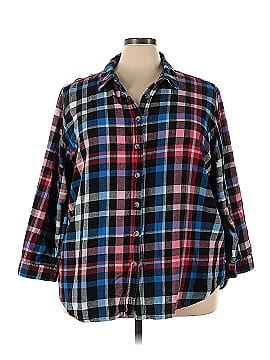 Woman Within 3/4 Sleeve Button-Down Shirt (view 1)