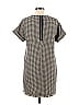Primark 100% Polyester Houndstooth Checkered-gingham Grid Plaid Graphic Gray Casual Dress Size 6 - photo 2