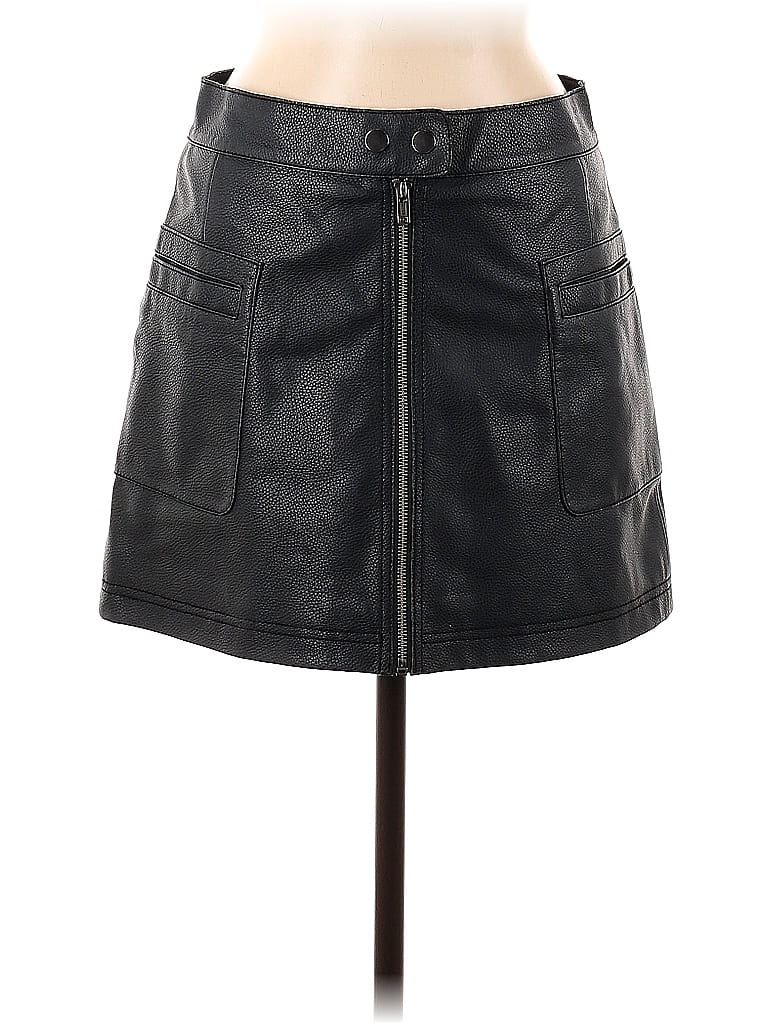 Free People 100% Polyurethane Black Faux Leather Skirt Size 6 - photo 1