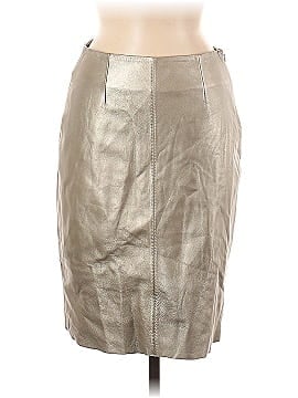Ecru Leather Skirt (view 1)