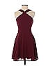 Charlotte Russe 100% Polyester Solid Burgundy Casual Dress Size S - photo 1