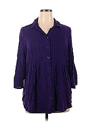 Woman Within 3/4 Sleeve Button Down Shirt