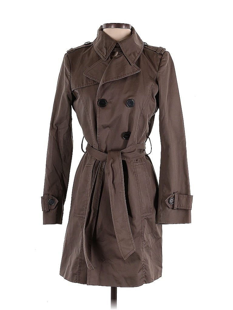 Zara Basic 100% Cotton Brown Trenchcoat Size S - photo 1